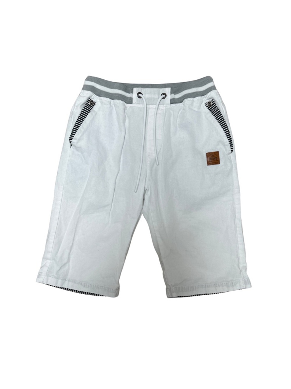 Men's White Athletic Summer Elastic/Drawstring Shorts Size 16